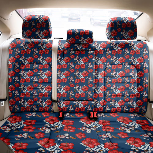 Sydney Roosters Back Car Seat Cover Tropical Hibiscus Floral Seamless Rugby Mascot