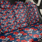 Sydney Roosters Back Car Seat Cover Tropical Hibiscus Floral Seamless Rugby Mascot