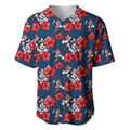 Sydney Roosters Baseball Jersey Tropical Hibiscus Floral Seamless Rugby Mascot