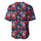 Sydney Roosters Baseball Jersey Tropical Hibiscus Floral Seamless Rugby Mascot