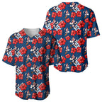 Sydney Roosters Baseball Jersey Tropical Hibiscus Floral Seamless Rugby Mascot