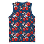 Sydney Roosters Basketball Jersey Tropical Hibiscus Floral Seamless Rugby Mascot