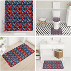 Sydney Roosters Bathroom Set Tropical Hibiscus Floral Seamless Rugby Mascot