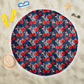 Sydney Roosters Beach Blanket Tropical Hibiscus Floral Seamless Rugby Mascot