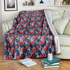 Sydney Roosters Blanket Tropical Hibiscus Floral Seamless Rugby Mascot