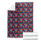 Sydney Roosters Blanket Tropical Hibiscus Floral Seamless Rugby Mascot