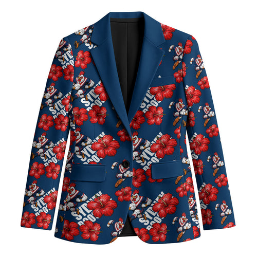 Sydney Roosters Blazer Tropical Hibiscus Floral Seamless Rugby Mascot