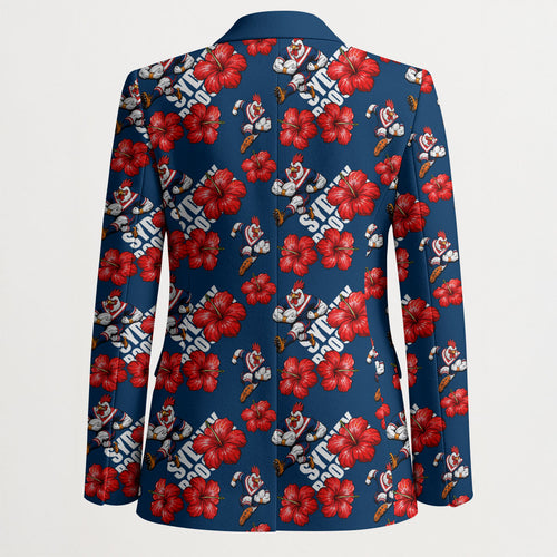 Sydney Roosters Blazer Tropical Hibiscus Floral Seamless Rugby Mascot