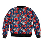 Sydney Roosters Bomber Jacket Tropical Hibiscus Floral Seamless Rugby Mascot