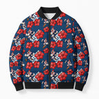 Sydney Roosters Bomber Puffer Jacket Tropical Hibiscus Floral Seamless Rugby Mascot