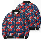 Sydney Roosters Bomber Puffer Jacket Tropical Hibiscus Floral Seamless Rugby Mascot