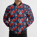 Sydney Roosters Bomber Puffer Jacket Tropical Hibiscus Floral Seamless Rugby Mascot