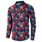 Sydney Roosters Button Sweatshirt Tropical Hibiscus Floral Seamless Rugby Mascot