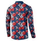 Sydney Roosters Button Sweatshirt Tropical Hibiscus Floral Seamless Rugby Mascot