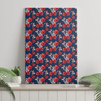 Sydney Roosters Canvas Wall Art Tropical Hibiscus Floral Seamless Rugby Mascot
