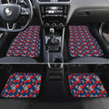 Sydney Roosters Car Mats Tropical Hibiscus Floral Seamless Rugby Mascot