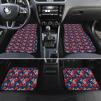 Sydney Roosters Car Mats Tropical Hibiscus Floral Seamless Rugby Mascot