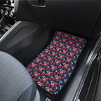 Sydney Roosters Car Mats Tropical Hibiscus Floral Seamless Rugby Mascot
