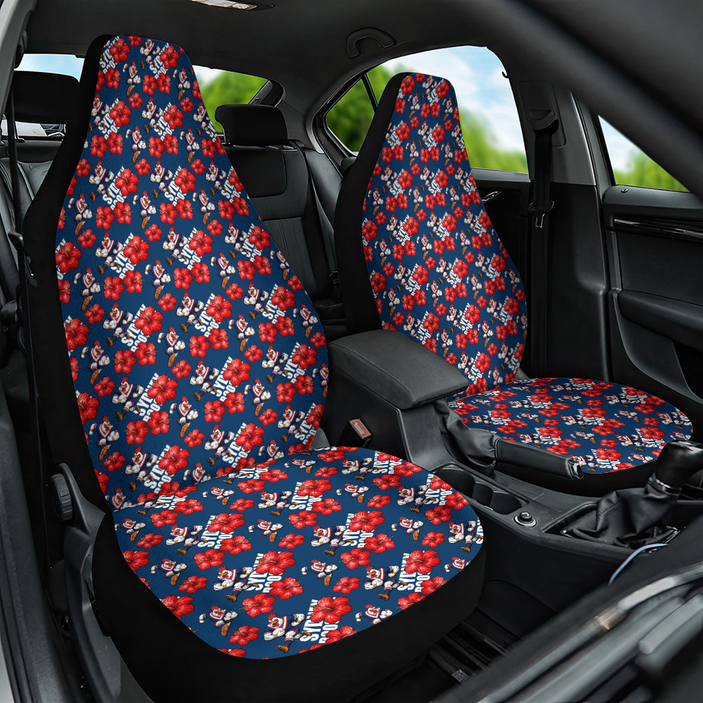 Sydney Roosters Car Seat Cover Tropical Hibiscus Floral Seamless Rugby Mascot