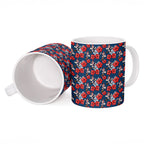 Sydney Roosters Ceramic Mug Tropical Hibiscus Floral Seamless Rugby Mascot