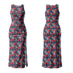 Sydney Roosters Couples Matching Tank Maxi Dress and Hawaiian Shirt Tropical Hibiscus Floral Seamless Rugby Mascot