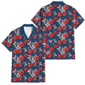 Sydney Roosters Family Matching Off Shoulder Maxi Dress and Hawaiian Shirt Tropical Hibiscus Floral Seamless Rugby Mascot