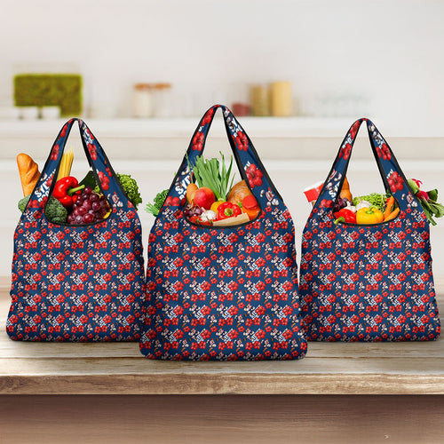 Sydney Roosters Grocery Bag Tropical Hibiscus Floral Seamless Rugby Mascot