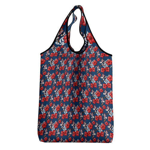 Sydney Roosters Grocery Bag Tropical Hibiscus Floral Seamless Rugby Mascot