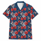 Sydney Roosters Hawaiian Shirt Tropical Hibiscus Floral Seamless Rugby Mascot