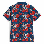 Sydney Roosters Hawaiian Shirt Tropical Hibiscus Floral Seamless Rugby Mascot