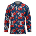 Sydney Roosters Hockey Jersey Tropical Hibiscus Floral Seamless Rugby Mascot