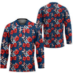 Sydney Roosters Hockey Jersey Tropical Hibiscus Floral Seamless Rugby Mascot