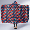 Sydney Roosters Hooded Blanket Tropical Hibiscus Floral Seamless Rugby Mascot