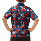 Sydney Roosters Kid Hawaiian Shirt Tropical Hibiscus Floral Seamless Rugby Mascot
