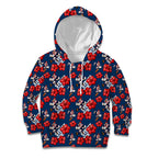 Sydney Roosters Kid Hoodie Tropical Hibiscus Floral Seamless Rugby Mascot