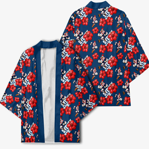 Sydney Roosters Kimono Tropical Hibiscus Floral Seamless Rugby Mascot