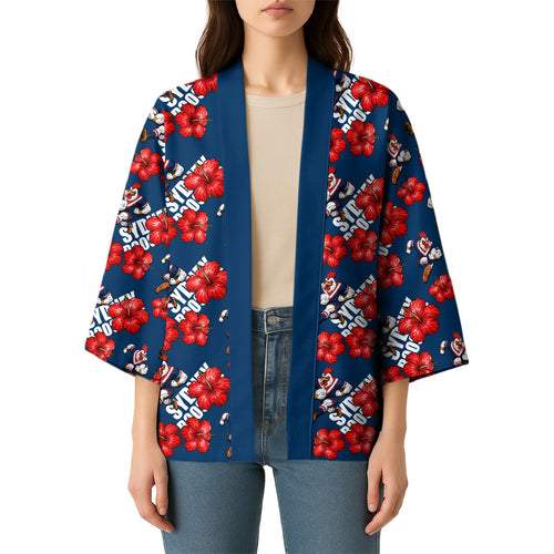 Sydney Roosters Kimono Tropical Hibiscus Floral Seamless Rugby Mascot
