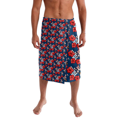 Sydney Roosters Lavalava Tropical Hibiscus Floral Seamless Rugby Mascot