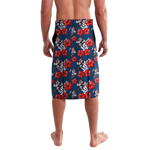 Sydney Roosters Lavalava Tropical Hibiscus Floral Seamless Rugby Mascot