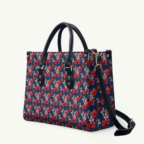Sydney Roosters Leather Bag Tropical Hibiscus Floral Seamless Rugby Mascot