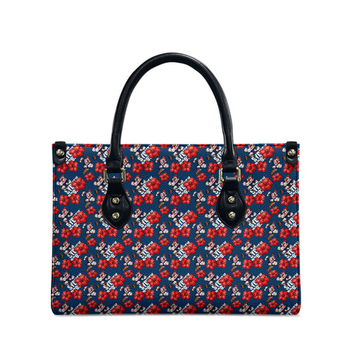 Sydney Roosters Leather Bag Tropical Hibiscus Floral Seamless Rugby Mascot