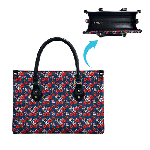 Sydney Roosters Leather Bag Tropical Hibiscus Floral Seamless Rugby Mascot