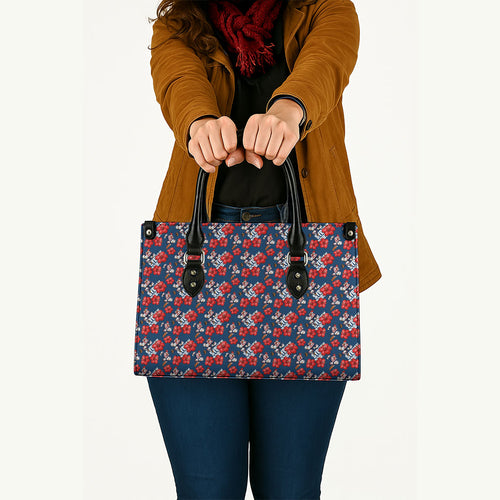 Sydney Roosters Leather Bag Tropical Hibiscus Floral Seamless Rugby Mascot