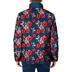 Sydney Roosters Padded Jacket Tropical Hibiscus Floral Seamless Rugby Mascot