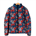 Sydney Roosters Padded Jacket Tropical Hibiscus Floral Seamless Rugby Mascot