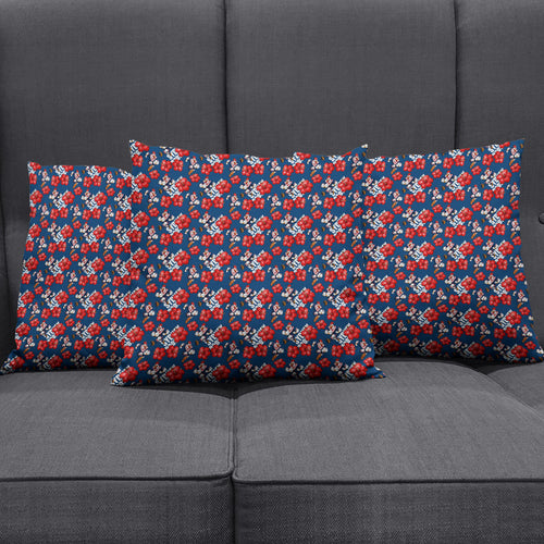Sydney Roosters Pillow Cover Tropical Hibiscus Floral Seamless Rugby Mascot