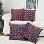 Sydney Roosters Pillow Cover Tropical Hibiscus Floral Seamless Rugby Mascot