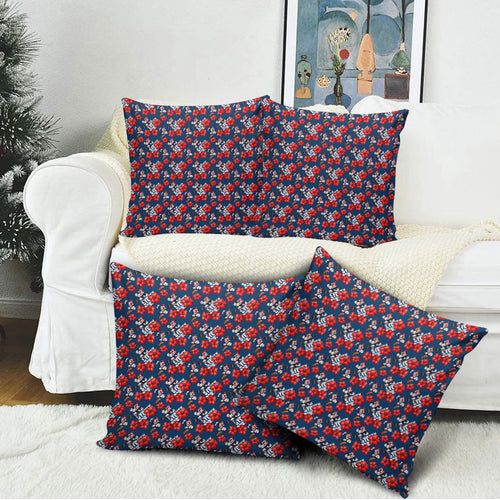 Sydney Roosters Pillow Cover Tropical Hibiscus Floral Seamless Rugby Mascot
