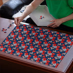 Sydney Roosters Puzzle Tropical Hibiscus Floral Seamless Rugby Mascot