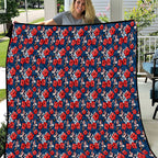 Sydney Roosters Quilt Tropical Hibiscus Floral Seamless Rugby Mascot